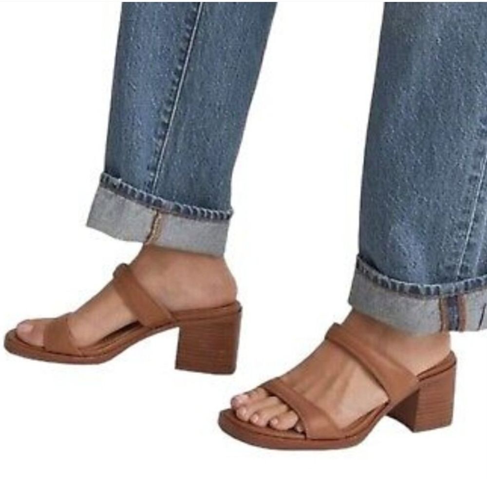 Madewell The Saige Double Straps Block Heelo Sandals Size 10.5